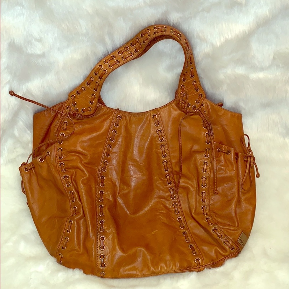On Trend for Fall! Distressed leather vintage boho bag by Kooba saddle brown 🍁